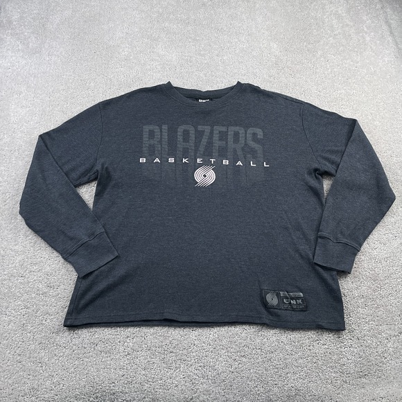 Unk Other - Portland Trailblazers Shirt Mens XL Grey UNK Thermal Waffle Knit Long‎ Sleeve